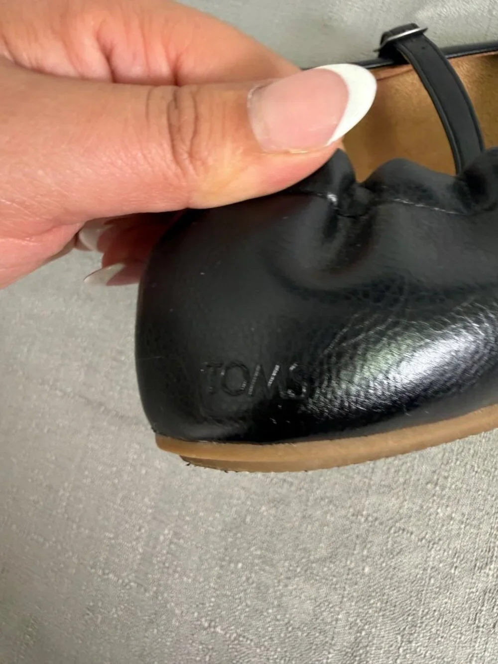 TOMS Lucy Mary Jane Flats Shoes Black Business Career School Casual Size 6